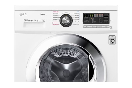 стиральная машина lg f1496ads3 steam, с сушкой, белый-