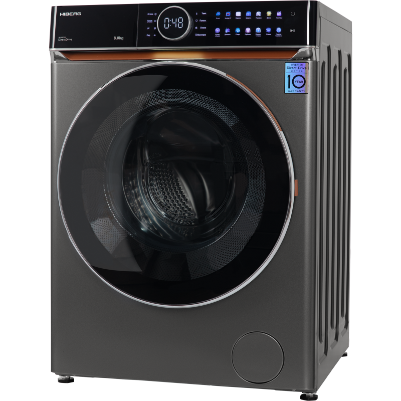 Стиральная машина Hiberg i-DDQ10-814 Sd Steam, Inverter, темно-серый