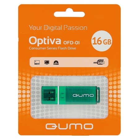 usb-флеш qumo 16gb optiva 01 green