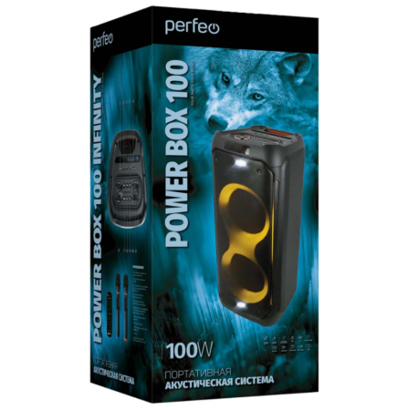 портативная акустическая система perfeo power box 100 infinity черный