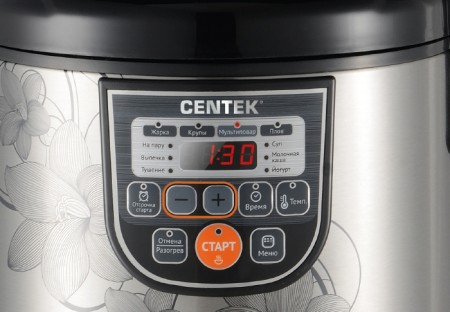 мультиварка centek ct-1498 черный/сталь