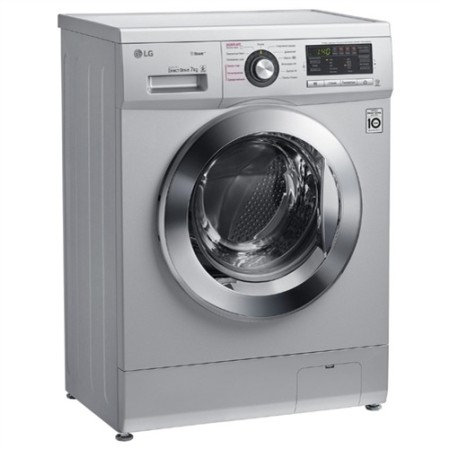 стиральная машина lg f1296hds4 steam, люк хром., серебро