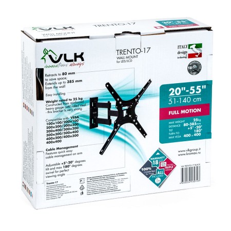 кронштейн vlk trento-17 черный 20-55"