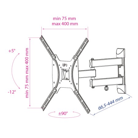 кронштейн kromax optima-404 черный 15-55"