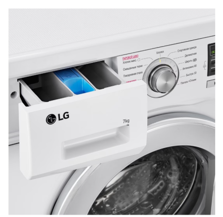 стиральная машина lg f1296hds1 steam, белый