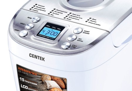 хлебопечь centek ct-1415 белый/сталь