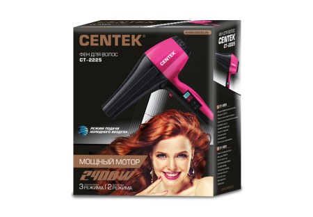 фен centek ct-2225 professional черный/красный