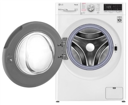 стиральная машина lg f2v5hg0w ai dd, steam, с сушкой, белый