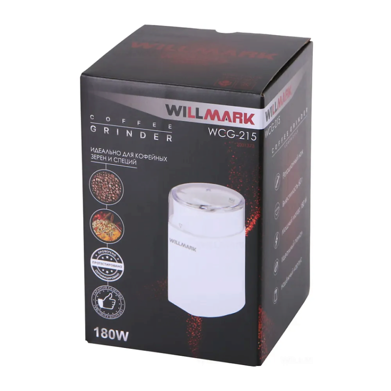 Кофемолка Willmark WCG-215 белый