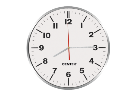 настенные часы centek ct-7100 белый/хром