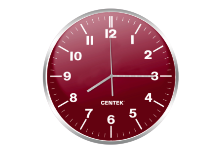 настенные часы centek ct-7100 пурпур/хром