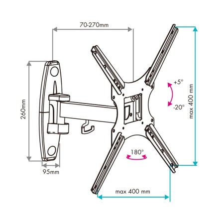 кронштейн vlk trento-16 черный 20-55"