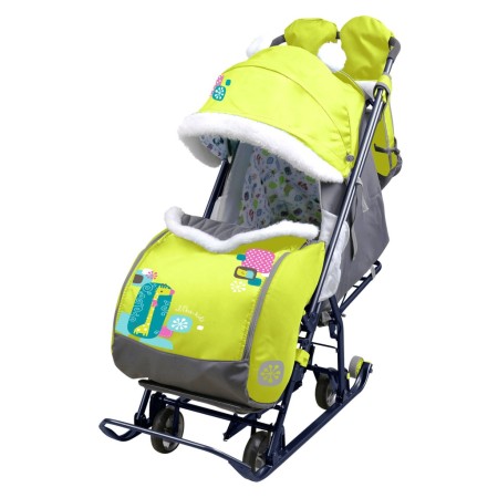 санки ника наши детки ндт5-1/7 с жирафом лимонный