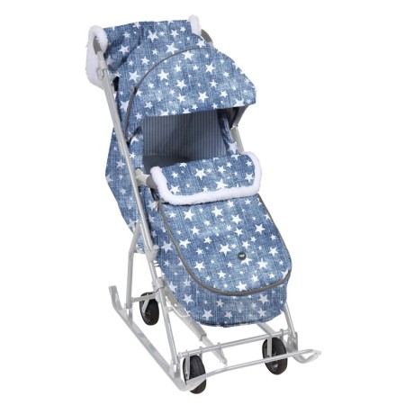 санки ника наши детки ндт6/3 со звездами джинс со звездами (серый каркас)