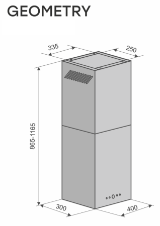 вытяжка konigin geometry black/black glass
