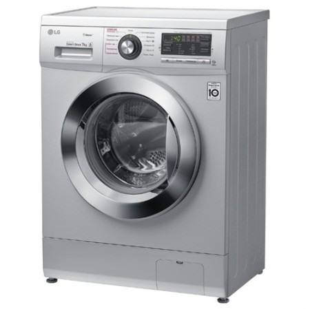 стиральная машина lg f1296hds4 steam, люк хром., серебро
