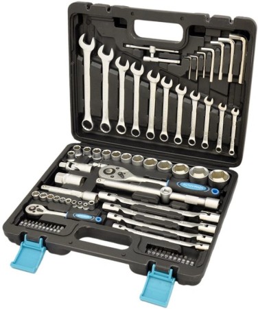 набор инструментов autovirazh av-212077 1/2" 1/4"dr, crv 77 предм.