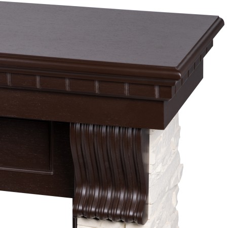 портал firelight michigan 42/40/36", камень молочный/шпон темный дуб