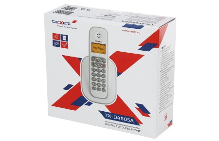 телефон texet tx-d4505a dect бело-серый