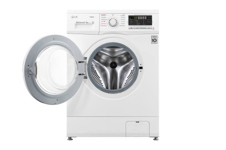 стиральная машина lg f1296cds0 steam, с сушкой, белый