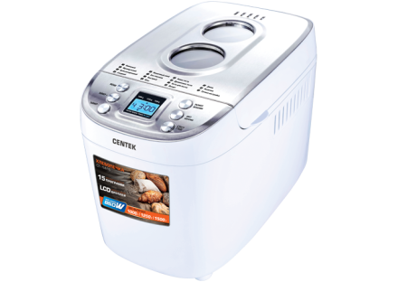 хлебопечь centek ct-1415 белый/сталь