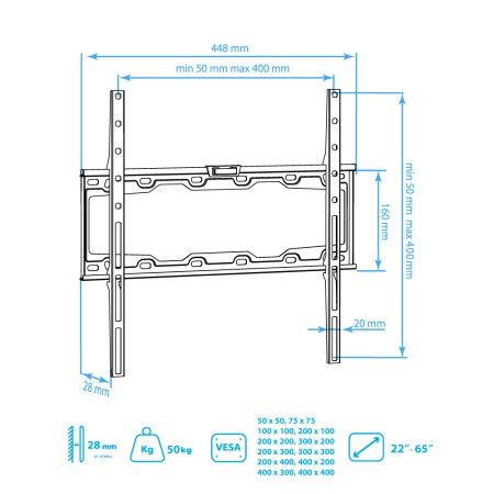 кронштейн kromax element-3 черный 22-65"