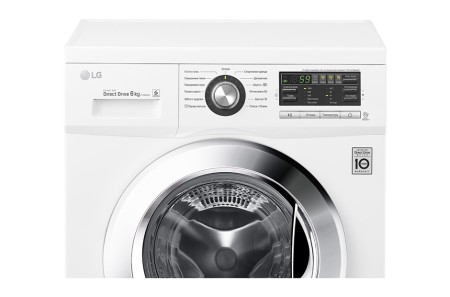 стиральная машина lg f1096nd3 люк хром., белый