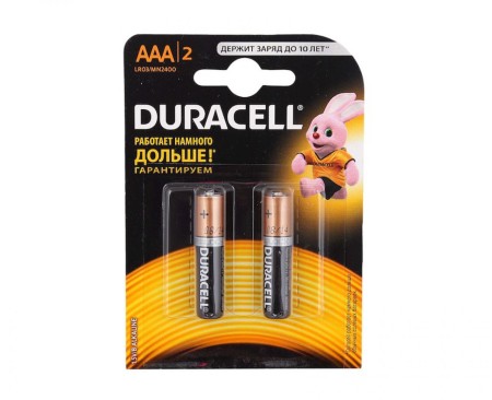 элемент питания duracell basic aaa 2шт lr03/2b