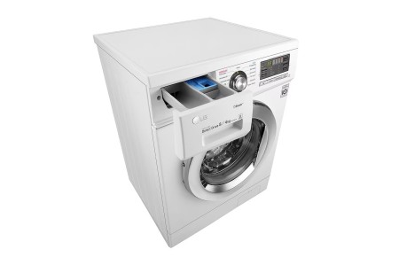 стиральная машина lg f1496ads3 steam, с сушкой, белый-