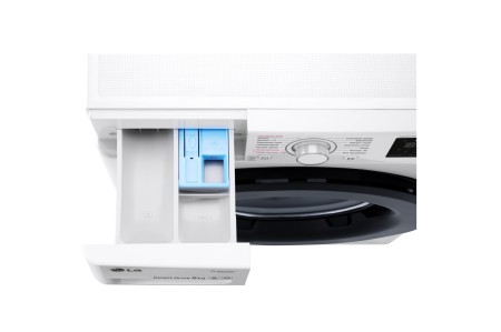 стиральная машина lg f4m5ts6w steam, черный люк