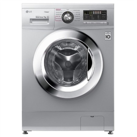 стиральная машина lg f1296hds4 steam, люк хром., серебро