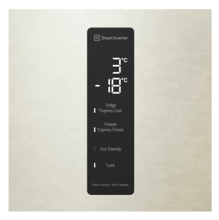 холодильник lg gc-b459 seum бежевый, дисплей (186,0)