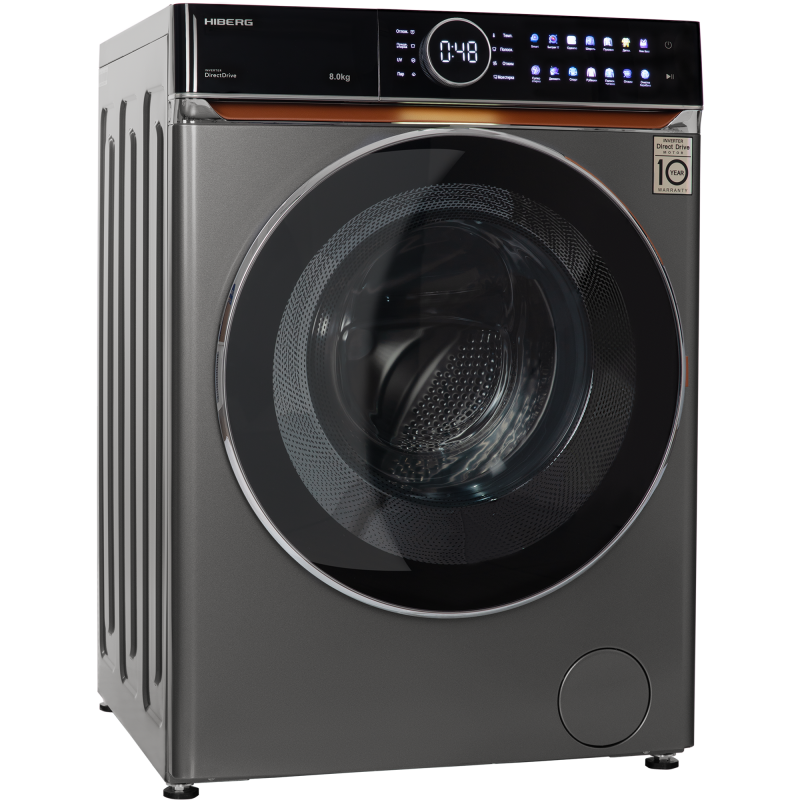 Стиральная машина Hiberg i-DDQ10-814 Sd Steam, Inverter, темно-серый