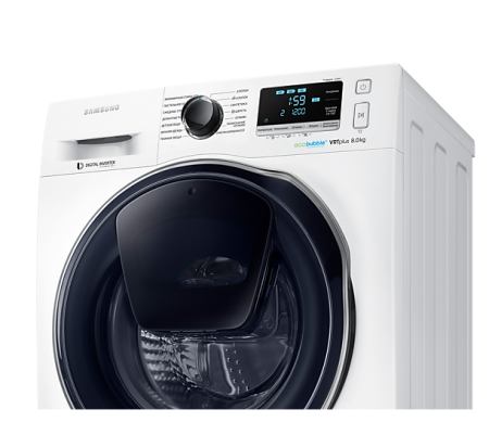 стиральная машина samsung ww80k6210rw/ld addwash с eco bubble