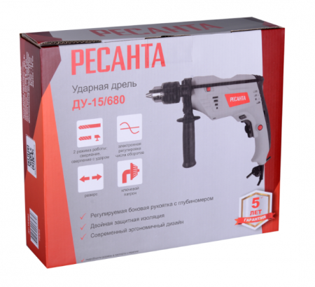 дрель ресанта ду-15/680 электрическая ударная