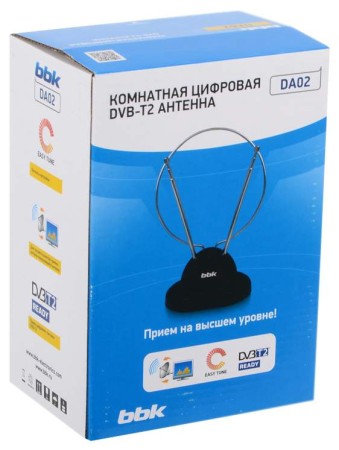 телевиз. антенна bbk da02 dvb-t2 комнатная без усилителя