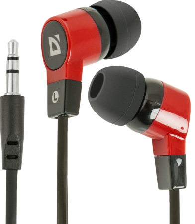 наушники вставки defender basic 619 красно-черный