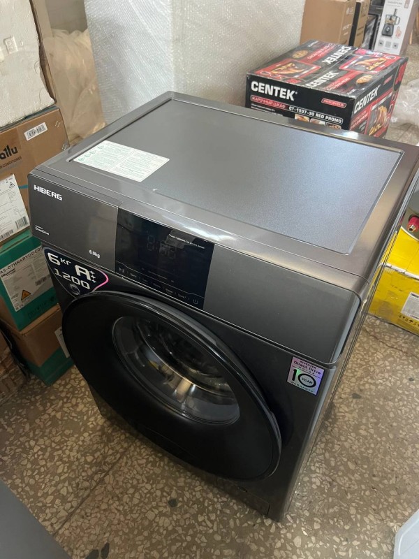Стиральная машина Hiberg i-DDQ6-612 Sd Inverter, темно-серый, без упаковки