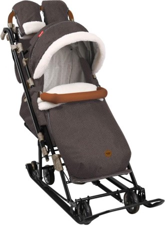 санки ника детям 7-7 нд7-8/2 в ёлочку коричневый