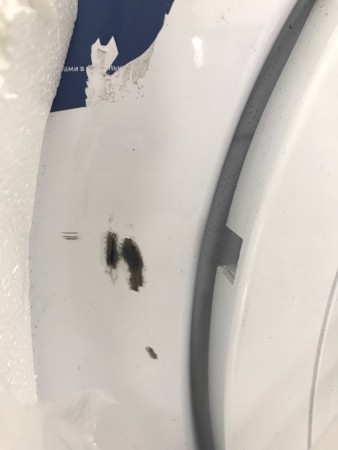 стиральная машина beko rgs 55p2 bww, впереди содрана краска