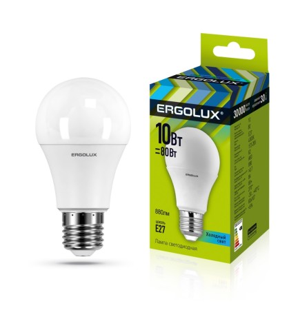 светодиодная лампа erglux led-a60-10w-e27-4k 