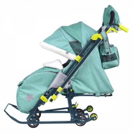 санки ника детям 7-7 нд7-7/3 джинсовый стиль зеленый