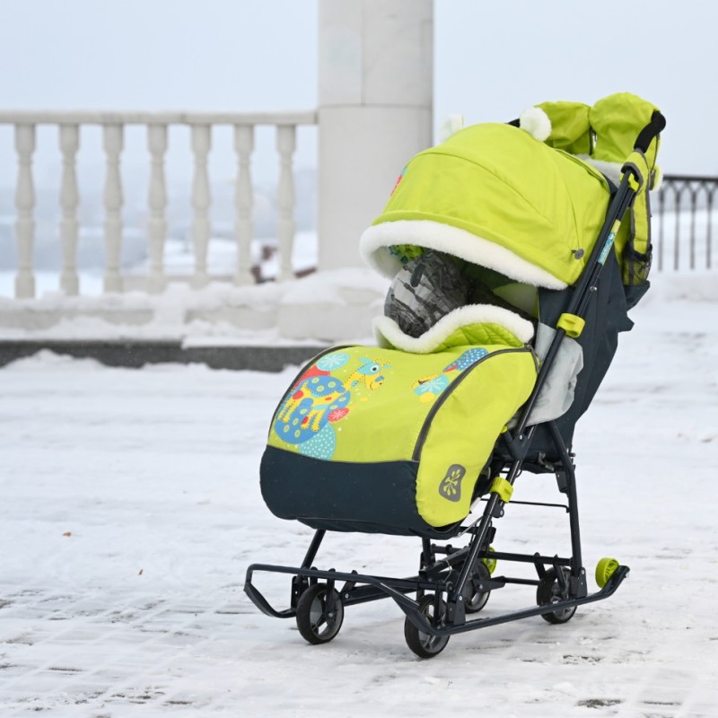 Санки Ника Наши детки НДТ5-1/7 с жирафом лимонный