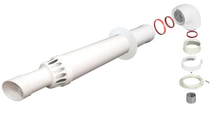 комплект коаксиального дымохода 0.75м 60/100 (k-0,75-f) универсальный антилед
