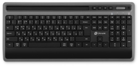 клавиатура oklick 860s usb+bt серебро/черный (беспроводная)