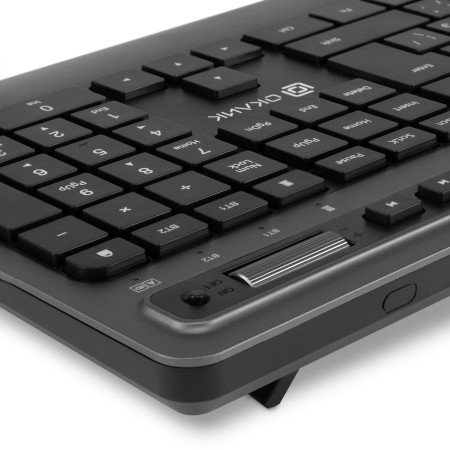 клавиатура oklick 860s usb+bt серебро/черный (беспроводная)