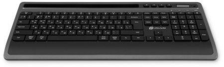 клавиатура oklick 860s usb+bt серебро/черный (беспроводная)